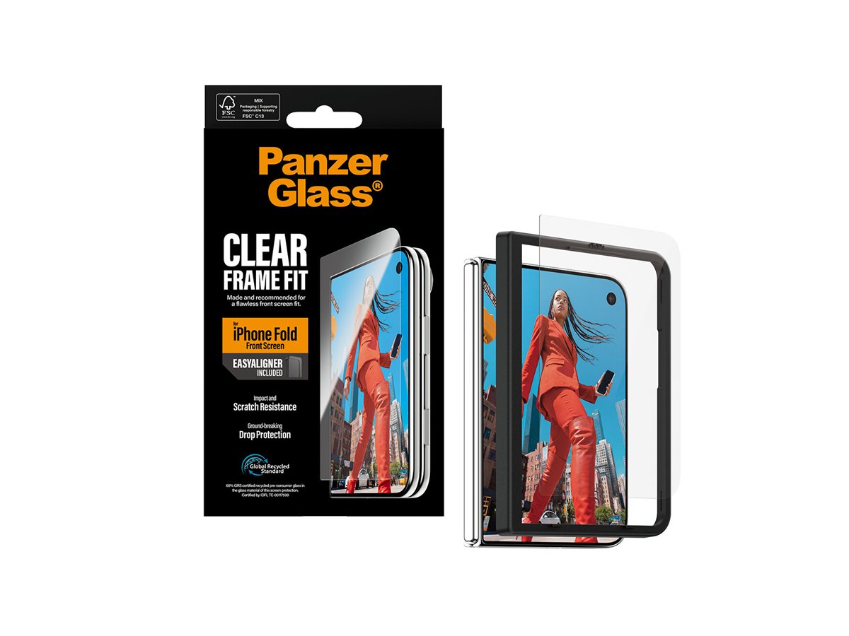 PanzerGlass FrameFit w. EasyAligner | Screen protector | Apple | iPhone Duo | Glass | Transparent