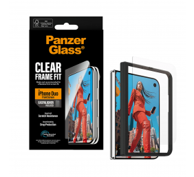 PanzerGlass FrameFit w. EasyAligner | Screen protector | Apple | iPhone Duo | Glass | Transparent