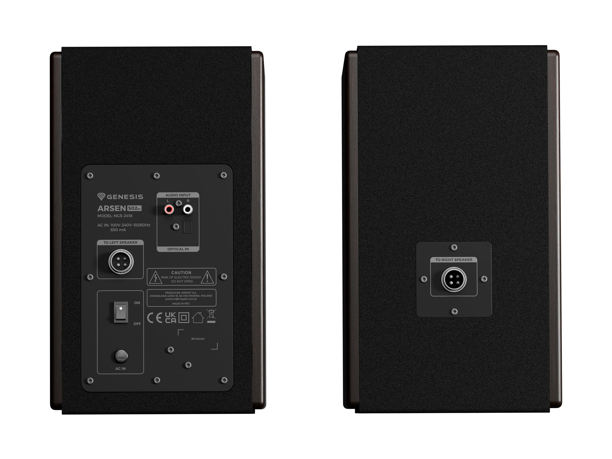 Genesis 2.0 Speakers | Arsen 502BT | 60 W | Bluetooth | Wireless connection | Brown