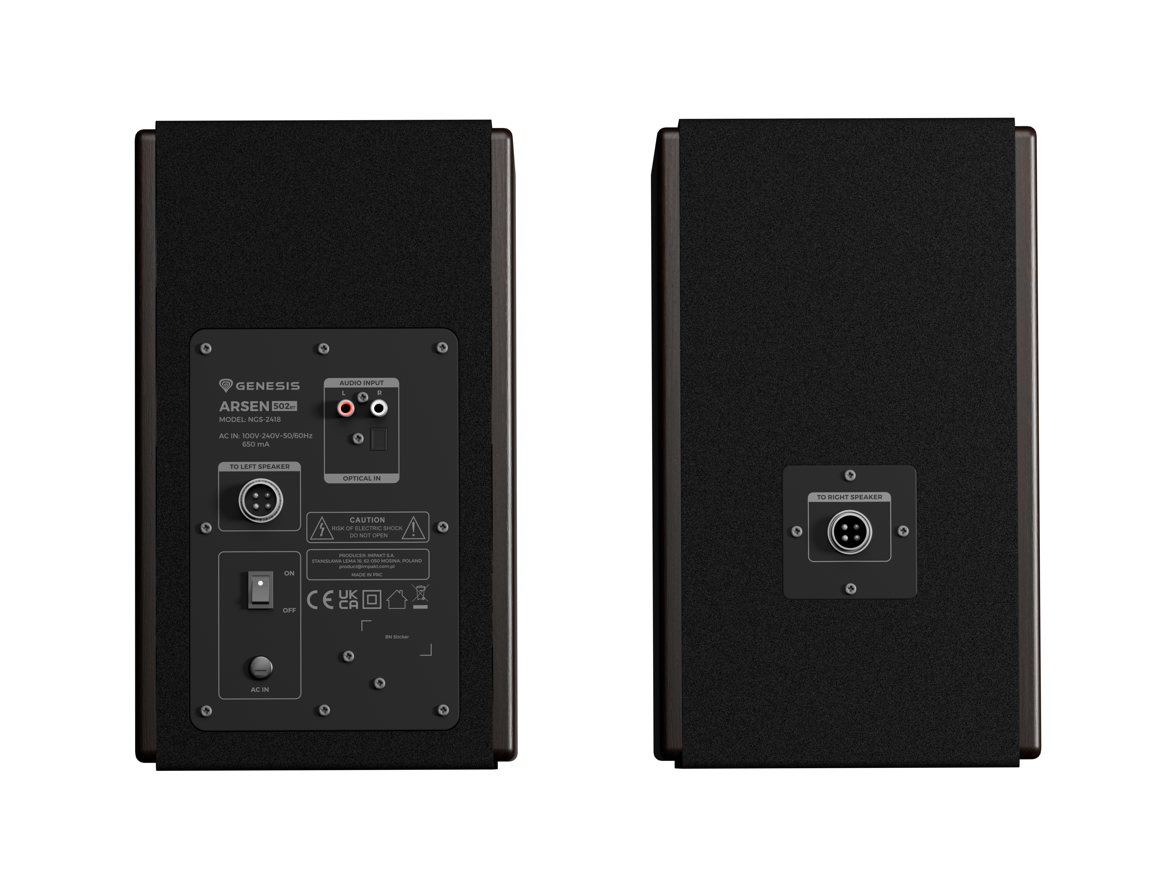 Genesis 2.0 Speakers | Arsen 502BT | 60 W | Bluetooth | Wireless connection | Brown