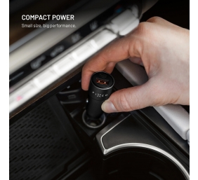 Fixed USB-C/USB-A Car Charger, 63W, PD 3.0