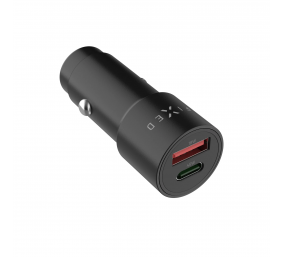 Fixed USB-C/USB-A Car Charger, 63W, PD 3.0