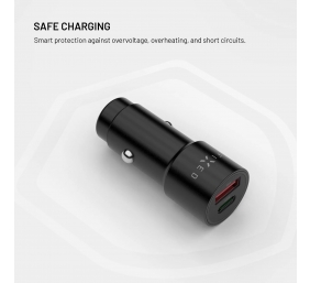 Fixed USB-C/USB-A Car Charger, 63W, PD 3.0