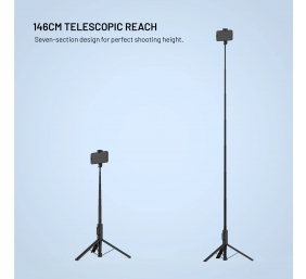 Fixed Creator Snap long tripod with wireless trigger, 1.46 m | Tripod | ABS/PC/Aluminum metal | Black