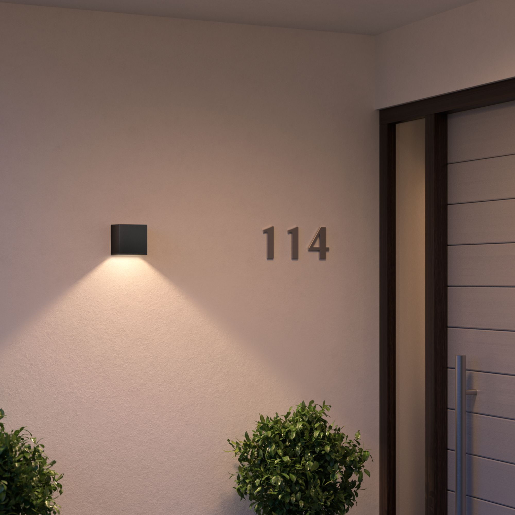 Philips Hue WCA Resonate Outdoor Downward Wall Lantern, Black | 8 W | 2000-6500 Hue White Colour Ambiance