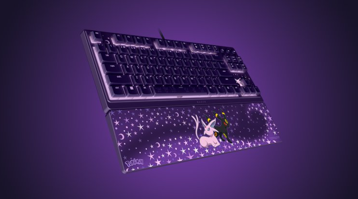 Razer Ornata V3 Tenkeyless | Gaming keyboard | Wired | US | Razer Mecha-Membrane Switches | Wrist Rest | Pokémon Espeon/Umbreon Edition