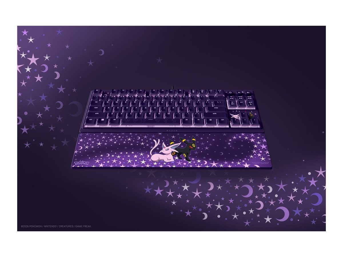Razer Ornata V3 Tenkeyless | Gaming keyboard | Wired | US | Razer Mecha-Membrane Switches | Wrist Rest | Pokémon Espeon/Umbreon Edition