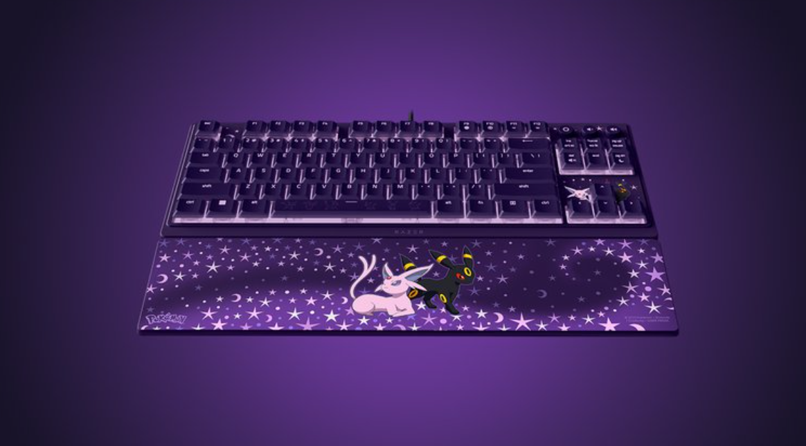 Razer Ornata V3 Tenkeyless | Gaming keyboard | Wired | US | Razer Mecha-Membrane Switches | Wrist Rest | Pokémon Espeon/Umbreon Edition