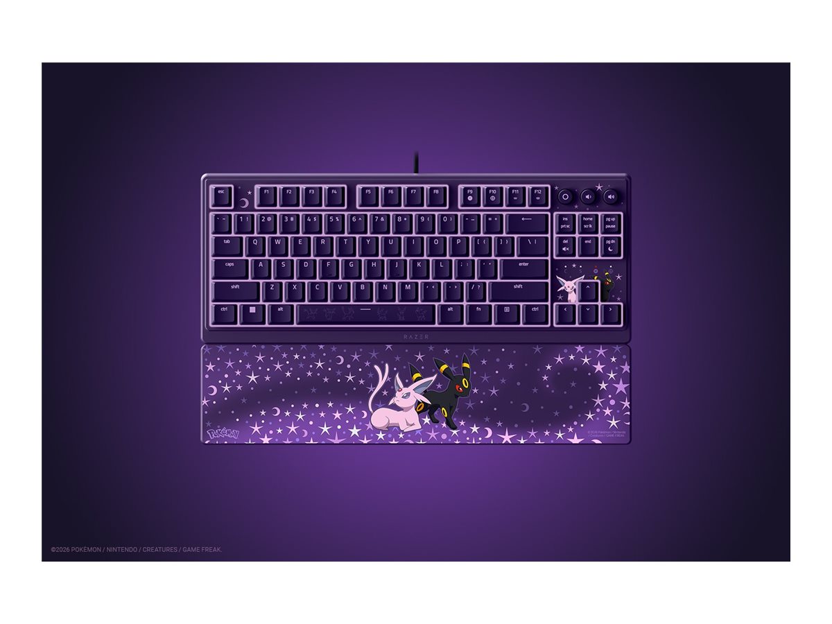 Razer Ornata V3 Tenkeyless | Gaming keyboard | Wired | US | Razer Mecha-Membrane Switches | Wrist Rest | Pokémon Espeon/Umbreon Edition