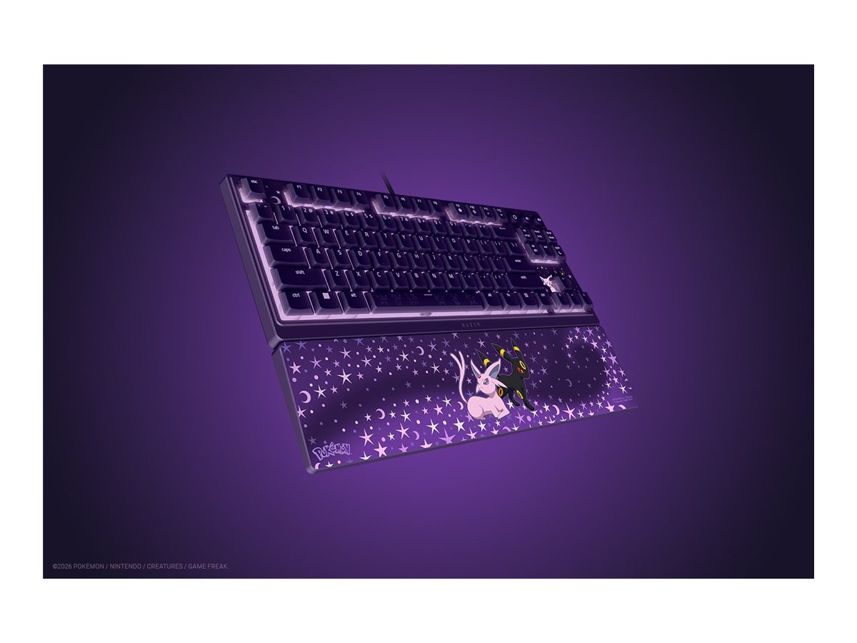 Razer Ornata V3 Tenkeyless | Gaming keyboard | Wired | US | Razer Mecha-Membrane Switches | Wrist Rest | Pokémon Espeon/Umbreon Edition