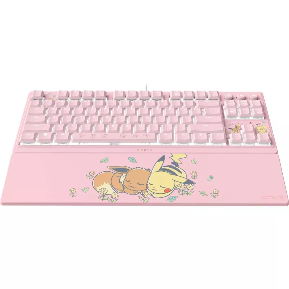 Razer Ornata V3 Tenkeyless | Gaming keyboard | Wired | US | Razer Mecha-Membrane Switches | Wrist Rest | Pikachu Eevee Edition