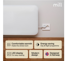 Mill | IB1000DN | Invisible Panel Heater | 1000 W | Suitable for rooms up to 12-16 m² | White | IPX4