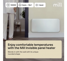 Mill | IB1000DN | Invisible Panel Heater | 1000 W | Suitable for rooms up to 12-16 m² | White | IPX4