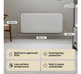 Mill | IB1000DN | Invisible Panel Heater | 1000 W | Suitable for rooms up to 12-16 m² | White | IPX4