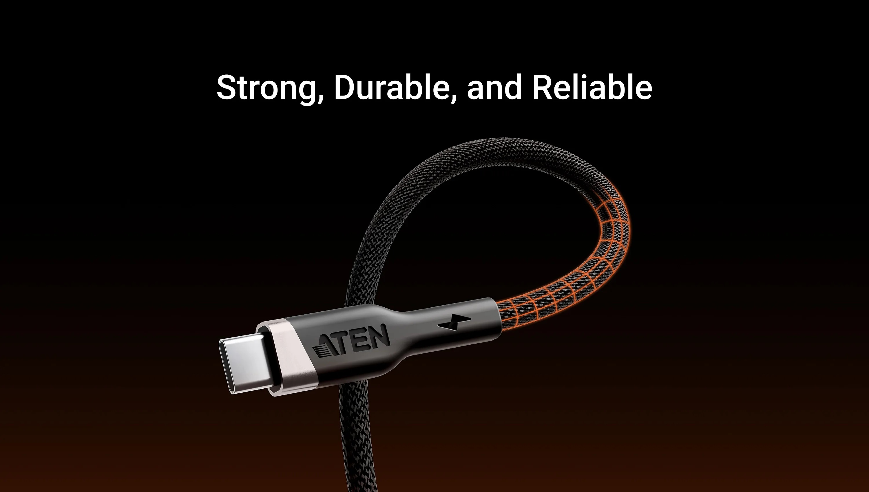 Aten 240W USB-C to USB-C Braided Charging Cable, 2 m | 2L-3102P240 | USB-C to USB-C