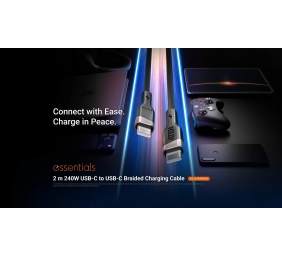 Aten 240W USB-C to USB-C Braided Charging Cable, 2 m | 2L-3102P240 | USB-C to USB-C
