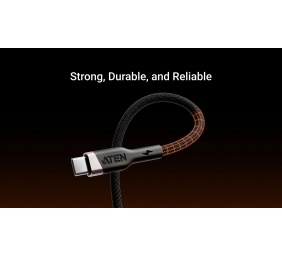 Aten 240W USB-C to USB-C Braided Charging Cable, 2 m | 2L-3102P240 | USB-C to USB-C