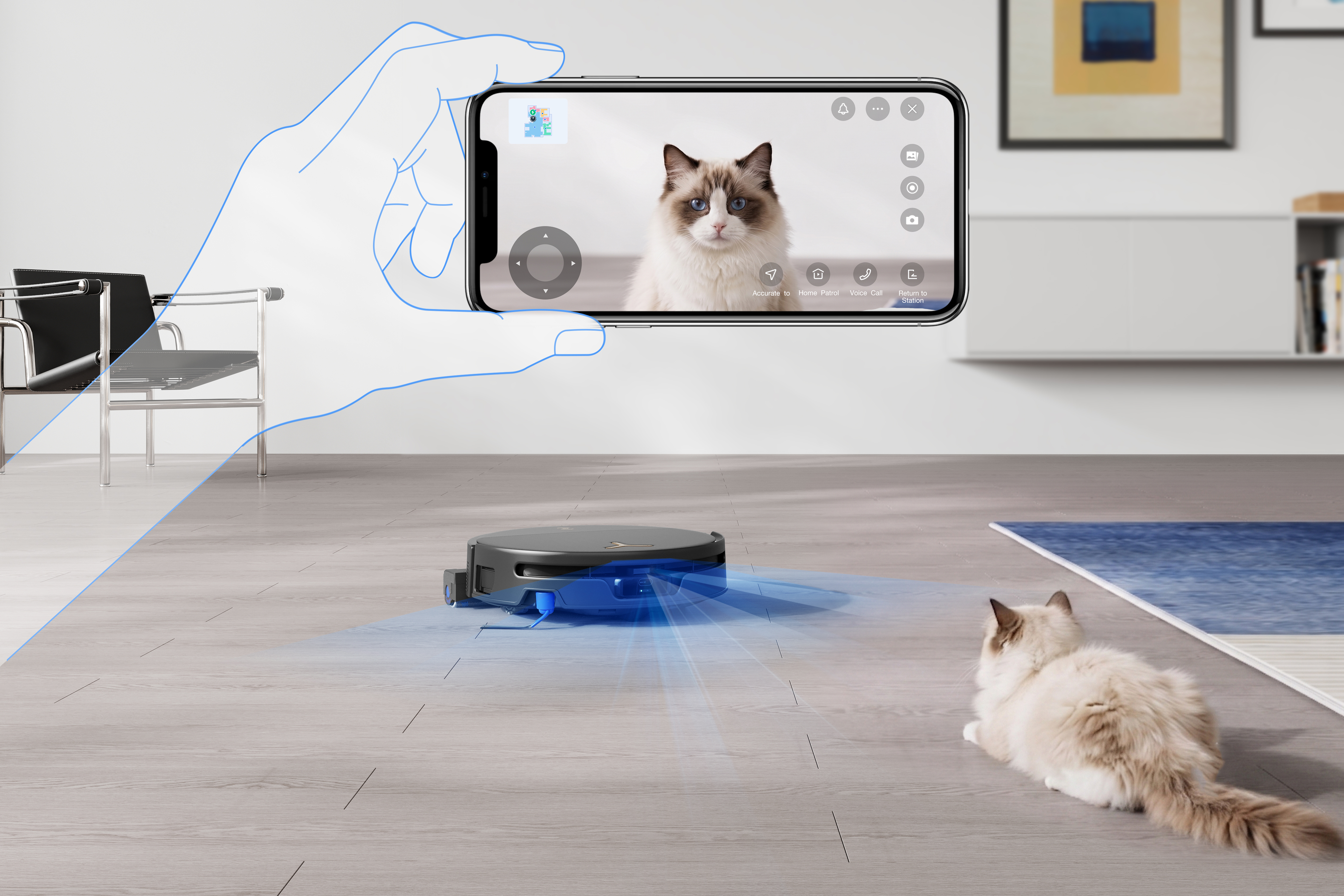 Ecovacs DEEBOT T90S PRO OMNI Vacuum Cleaner,Robot,Wet&Dry,40000Pa,TruEdge 3.0,ZeroTangle 4.0,OZMO Roller 3.0,Black+OMNI Auto-Empty Station