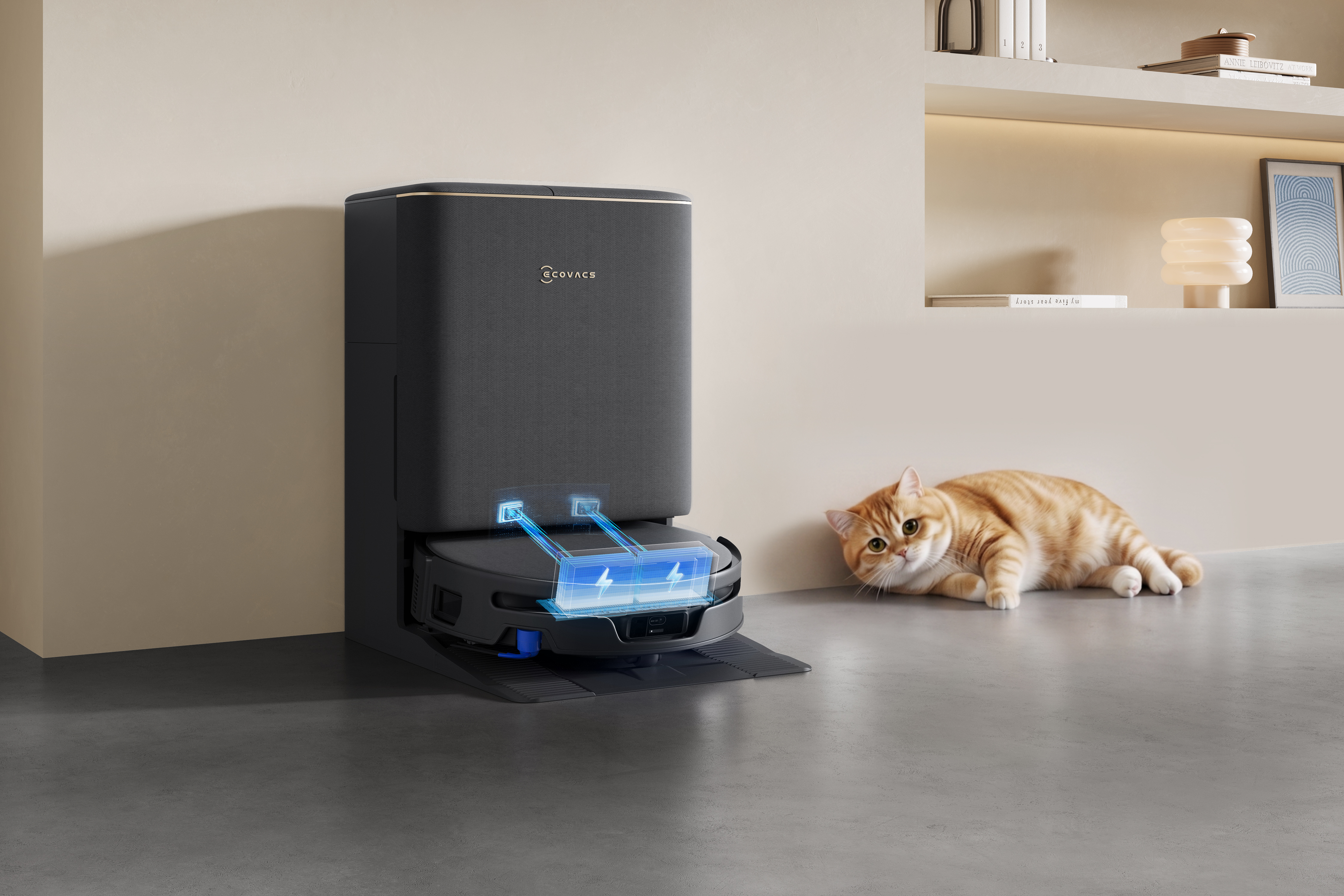 Ecovacs DEEBOT T90S PRO OMNI Vacuum Cleaner,Robot,Wet&Dry,40000Pa,TruEdge 3.0,ZeroTangle 4.0,OZMO Roller 3.0,Black+OMNI Auto-Empty Station