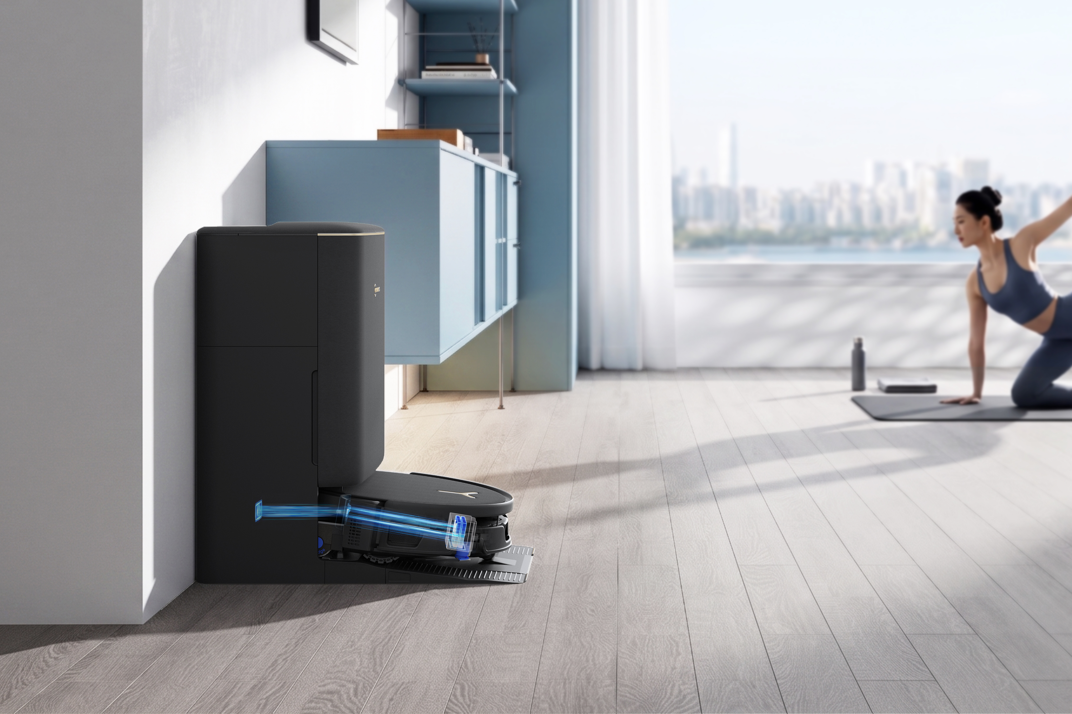 Ecovacs DEEBOT T90S PRO OMNI Vacuum Cleaner,Robot,Wet&Dry,40000Pa,TruEdge 3.0,ZeroTangle 4.0,OZMO Roller 3.0,Black+OMNI Auto-Empty Station