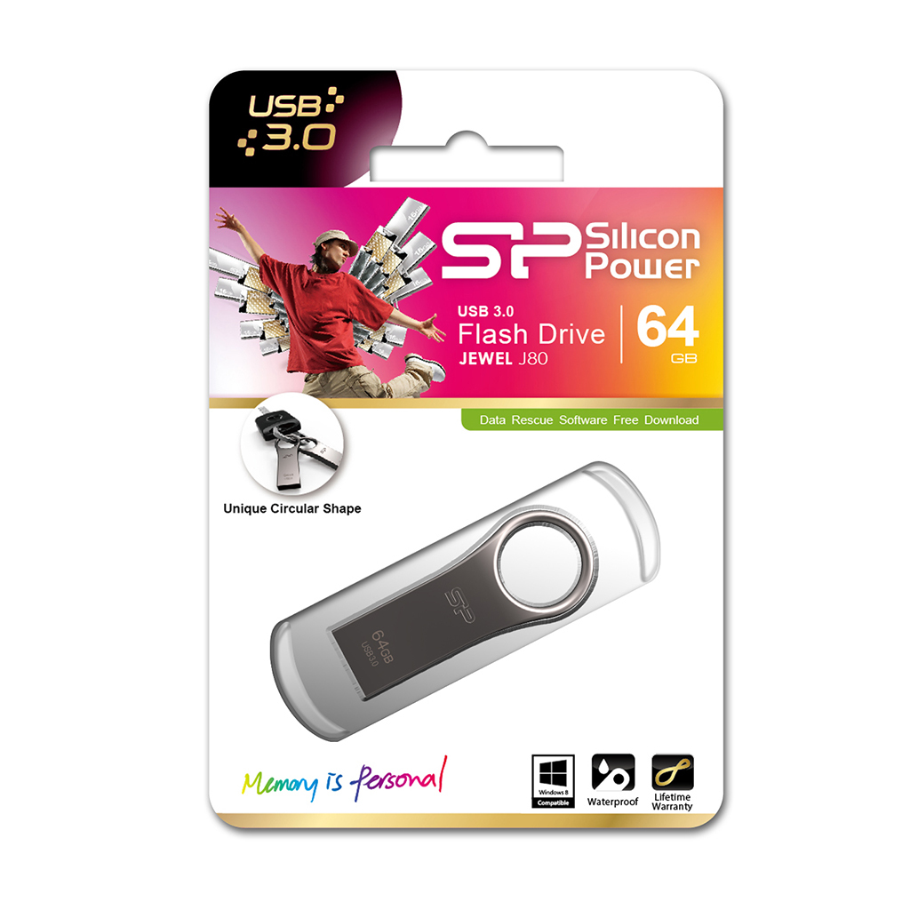 Silicon Power | Jewel J80 | 64 GB | USB 3.0 | Silver