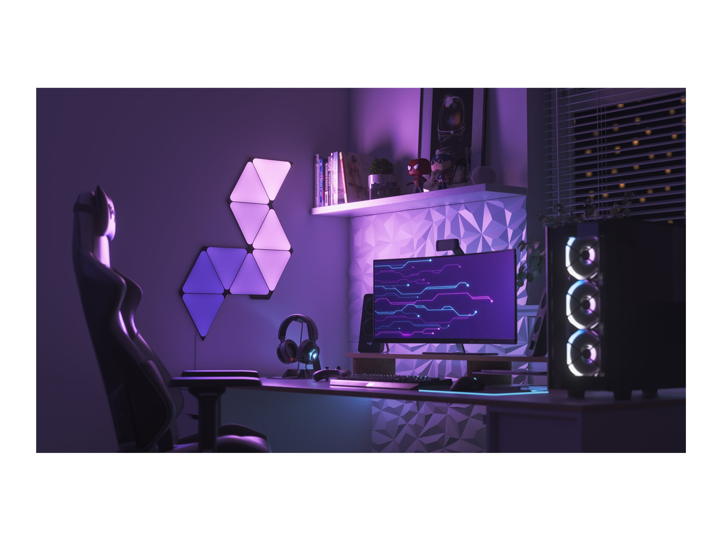 Nanoleaf | Shapes Black Triangles Starter Kit (9 panels) | 42 W | WiFi