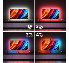 Nanoleaf 4D V2 TV Screen Mirror + Light Strips Kit (for TV & Monitor up to 65'') | 24 W | Multicolor RGB