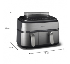 Philips 5000 Series NA555/00 Karšto oro gruzdintuvė 9 L 2750 W, Silver