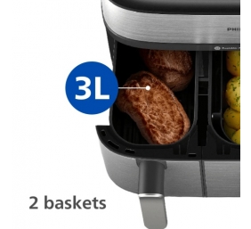 Philips 5000 Series NA555/00 Karšto oro gruzdintuvė 9 L 2750 W, Silver