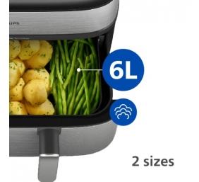 Philips 5000 Series NA555/00 Karšto oro gruzdintuvė 9 L 2750 W, Silver
