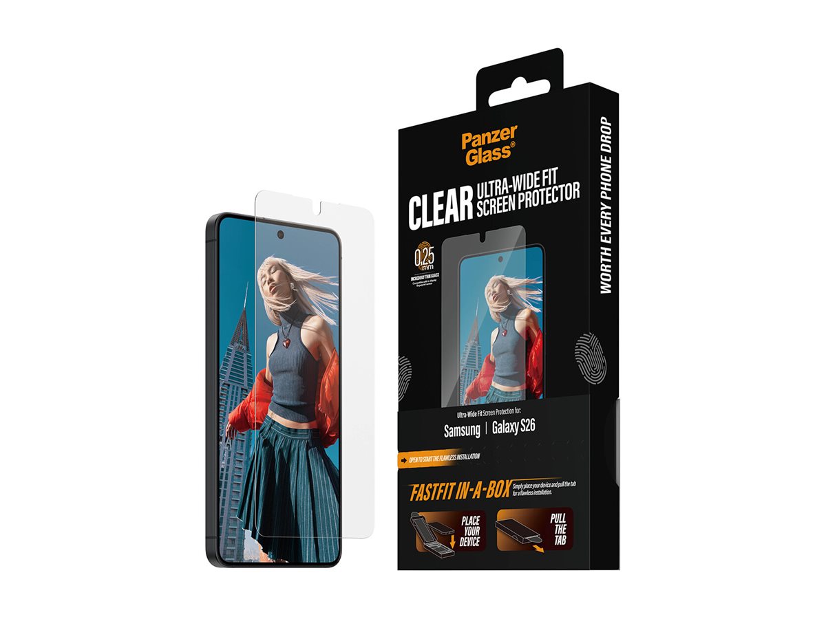 PanzerGlass Screen Protector Samsung New Galaxy S26 | Ultra-Wide Fit w. FASTFIT IN-A-BOX | PanzerGlass