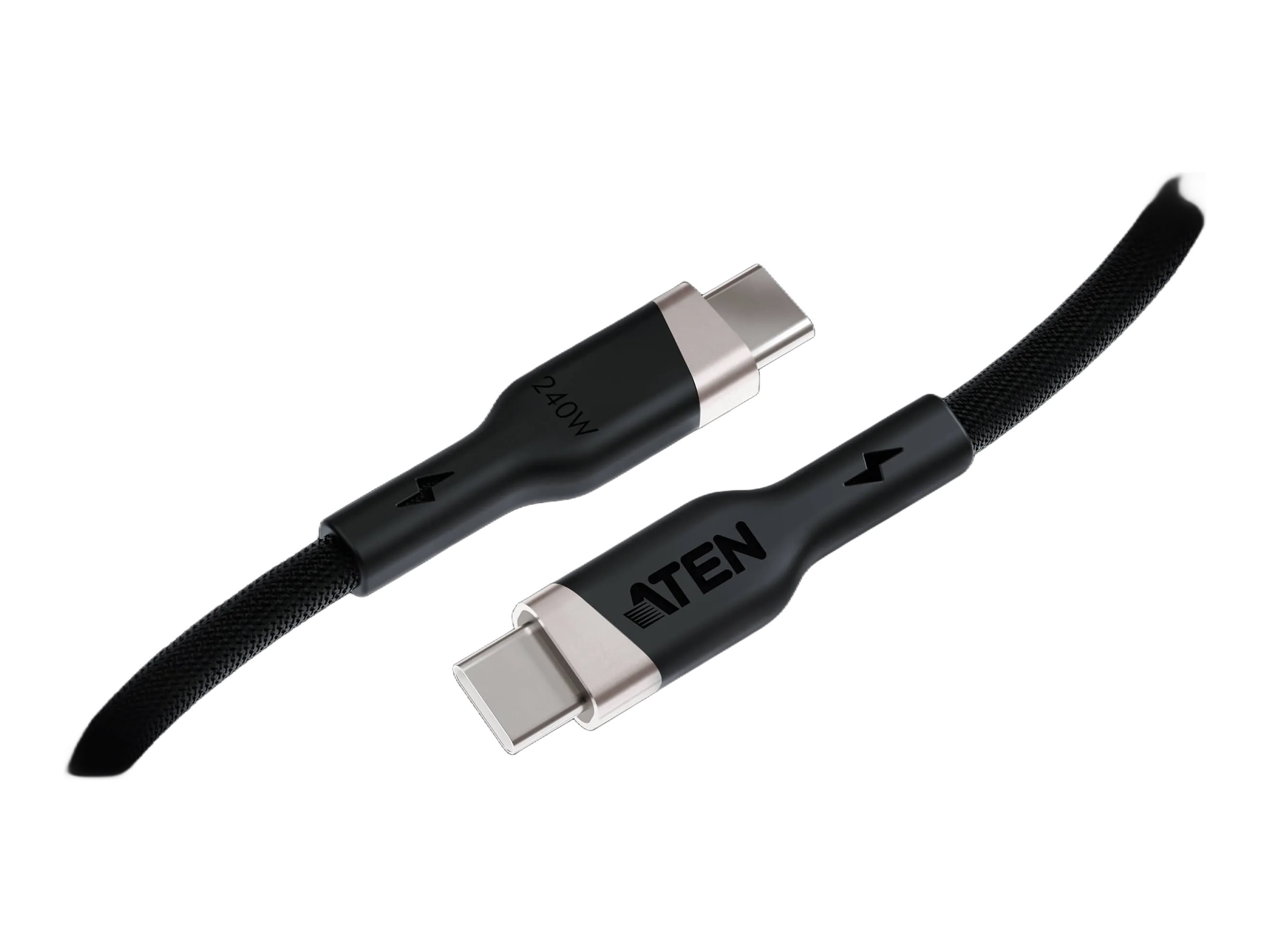 Aten 240W USB-C to USB-C Braided Charging Cable, 1 m | 2L-3101P240 | USB-C to USB-C