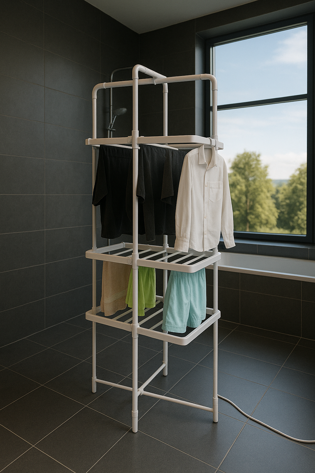 Adler | Foldable Electric Clothes Dryer | AD 7829 | 300 W | Silver/White