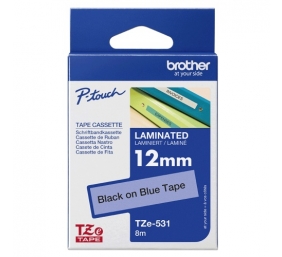Brother TZe-531 (TZE531) Laminuota ženklinimo juostelė, Black on Blue, 12mm 8m