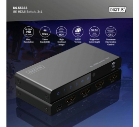 Digitus 8K HDMI Switch, 3x1 | DS-55333 | Black