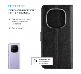 Fixed Opus | Book Case | Xiaomi | Redmi Note 15 Pro 4G | Synthetic leather | Black