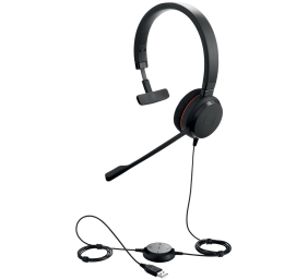 Jabra Evolve 20 MS Mono Laidinės ausinės, USB-A, Juoda