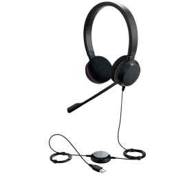 Laidinės ausinės su mikrofonu Jabra Evolve 20 UC Stereo Office/Call center USB Type-A, Juoda