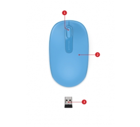 Microsoft | 1850 | Wireless Mouse | Cyan | 3 years warranty year(s)