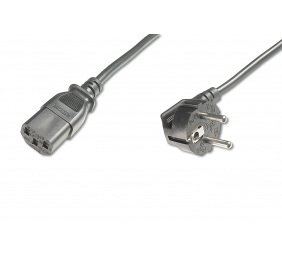 Digitus | Power Cord Cable | Power Cord, Schuko (CEE 7/7 ) 90ø angled - C13 M/F, H05VV-F3G 0.75qmm | Black