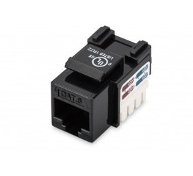 Digitus | Class E CAT 6 Keystone Jack | DN-93601 | Unshielded RJ45 to LSA | Black | Cable installation via LSA strips, color coded according to EIA/TIA 568 A & B; The Cat 6 keystone module supports transmission speeds of up to 1 GBit/s & 250 MHz in connec