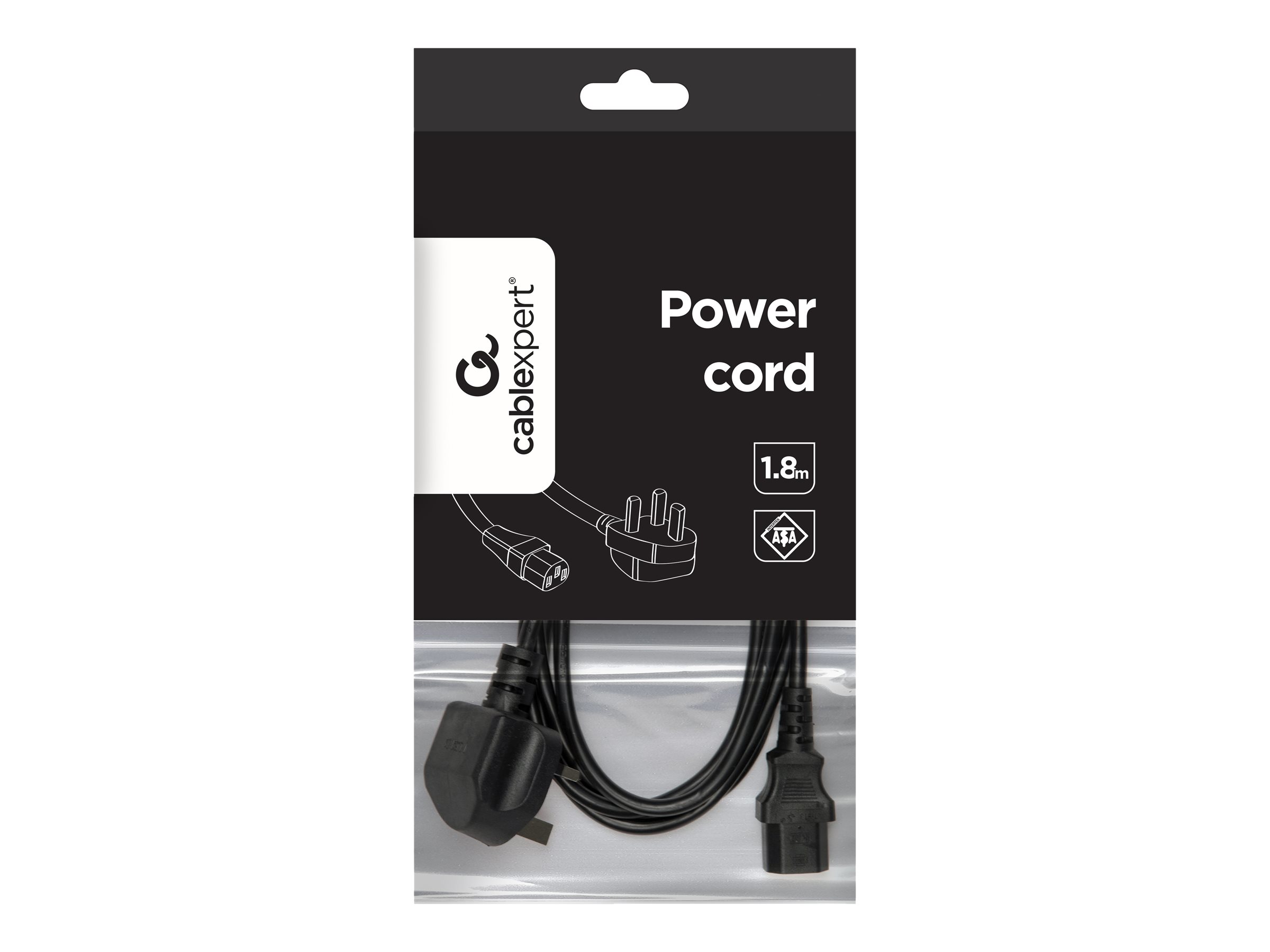 Gembird PC-187 UK power cord (C13), 5 A, 6 ft