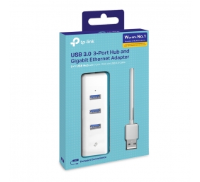 TP-LINK | USB 3.0 3-Port Hub & Gigabit Ethernet Adapter 2 in 1 USB Adapter | UE330