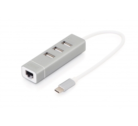 Digitus | USB Type-C 3-Port Hub + Fast Ethernet LAN Adapter | DA-70253