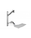 Digitus | Wall mount | Workstation | Adjustable Height, Tilt, Swivel | 27 " | Maximum weight (capacity) 6 kg | Silver