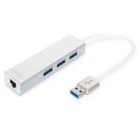 Digitus | 3-port USB Hub and Gigabit LAN adapter | DA-70250-1 | USB Hub