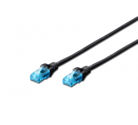 Patch Cord | DK-1512-005/BL | 2x RJ45 (8P8C) connectors. Structure: 4 x 2 AWG 26/7, twisted pair. Boots with kink protection, strain relief and latch protection.