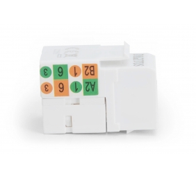 Class D CAT 5e Keystone Jack | DN-93501 | Unshielded RJ45 to LSA | Cable installation via LSA strips, color coded according to EIA/TIA 568 A & B; The Cat 5e keystone module supports transmission speeds of up to 1 GBit/s & 100 MHz in connection with cat. 5