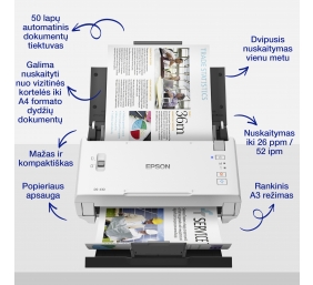 Epson WorkForce DS-410 Skeneris A4 26 ppm 600x600 DPI USB