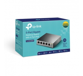 TP-LINK | Switch | TL-SG1005P | Unmanaged | Desktop | Gigabit Ethernet (copper) ports quantity 5 | Power over Ethernet (PoE) ports quantity 4 | Power supply type External | 36 month(s)